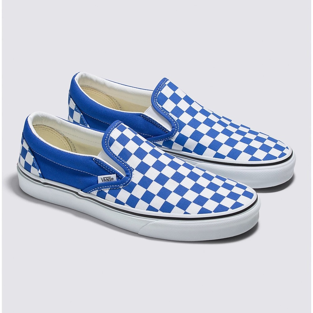 Vans Checkered Slip Ons - Blue (10 W/8.5 M)